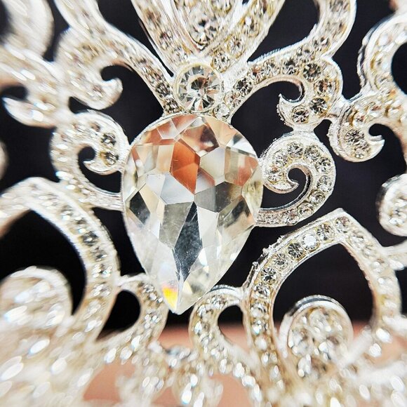 Silver Comb Crown, Bridal Crown, Wedding Hair Jewelry, Homecoming Prom Crown main image 7